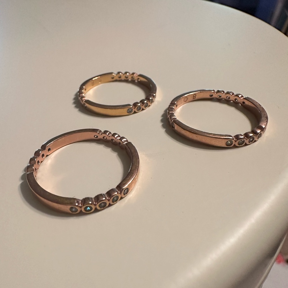 Kate Spade Rose Gold Ring Stack - image 2